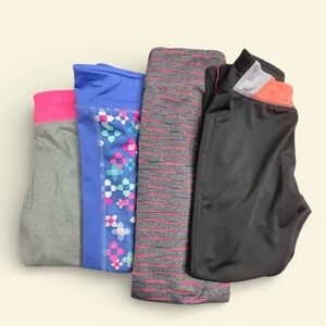 Kids Leggings Set - Gray, Blue, Black